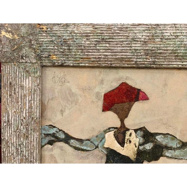 Andrea Stella "The Cart of Imagination" Gold Leaf Oil Mixed Media Painting, Figurative, Italian Contemporary Art, 2010 For Sale - Image 4 of 8