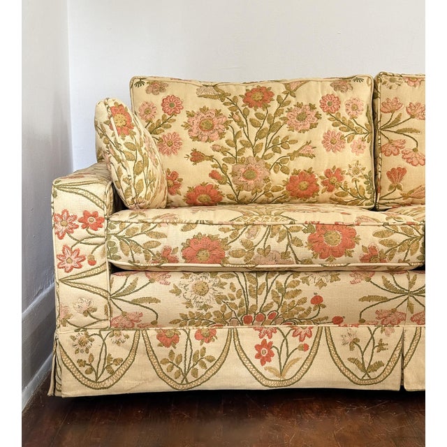 Mid-Century Modern Vintage Floral Sofa For Sale - Image 3 of 18