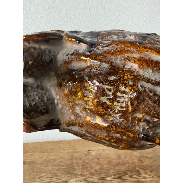 Mid 20th Century Vintage 60s Italian Glazed Ceramic Rhino For Sale - Image 5 of 12