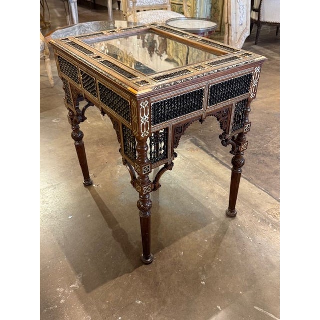 Traditional Syrian Carved Vitrine Table For Sale - Image 3 of 8