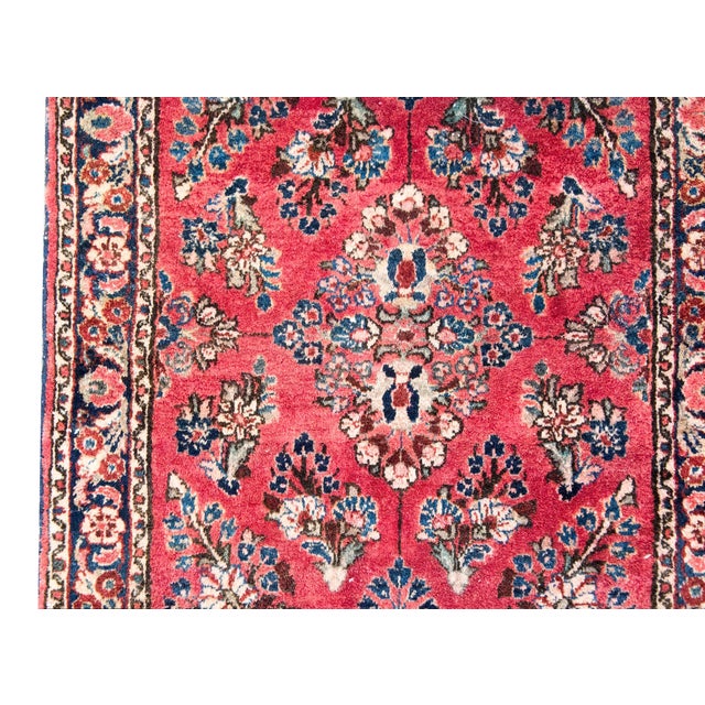 Rose Early 20th Century Persian Sarouk Rug For Sale - Image 8 of 15
