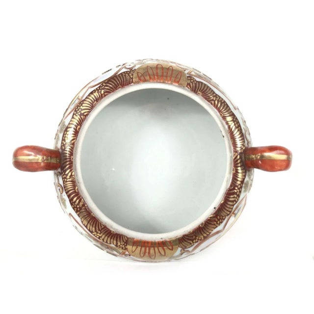 1910s Kutani Antique Sugar Pot 8" Meiji Period VGC Hand Painted Signed Made in Japan For Sale In Sacramento - Image 6 of 9