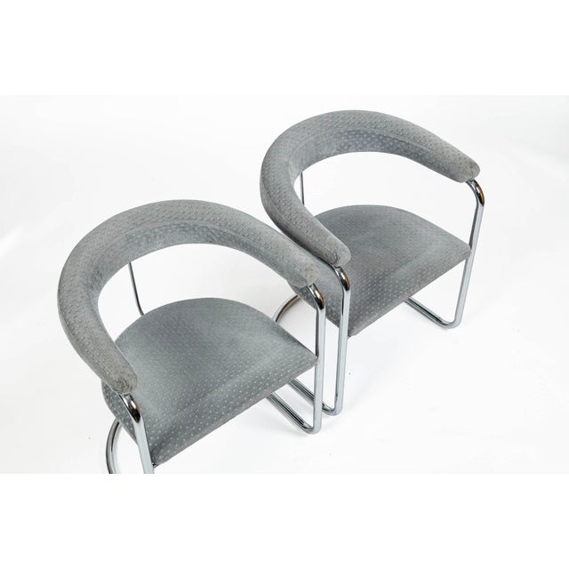 Set of 6 Mid-Century Modern Ss33 Chrome Dining Chairs by Anton Lorenz for Thonet, 1970s For Sale In Detroit - Image 6 of 18