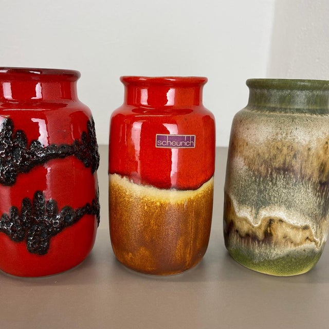 Vintage Pottery Fat Lava 231-15 Vases from Scheurich, Germany, 1970s, Set of 5 For Sale - Image 10 of 18