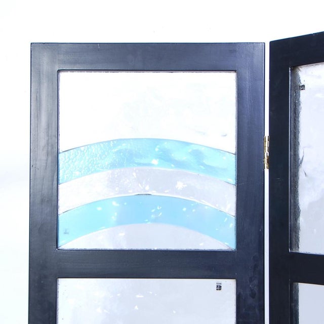 Black Room Divider with 12 Murano Glass Tiles, 1990s For Sale - Image 8 of 15