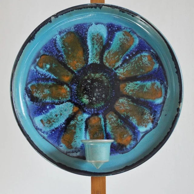 Danish ceramic candlestick from Jette Hellerøe, 1970s This piece has an attribution mark, I am sure that it is completely...