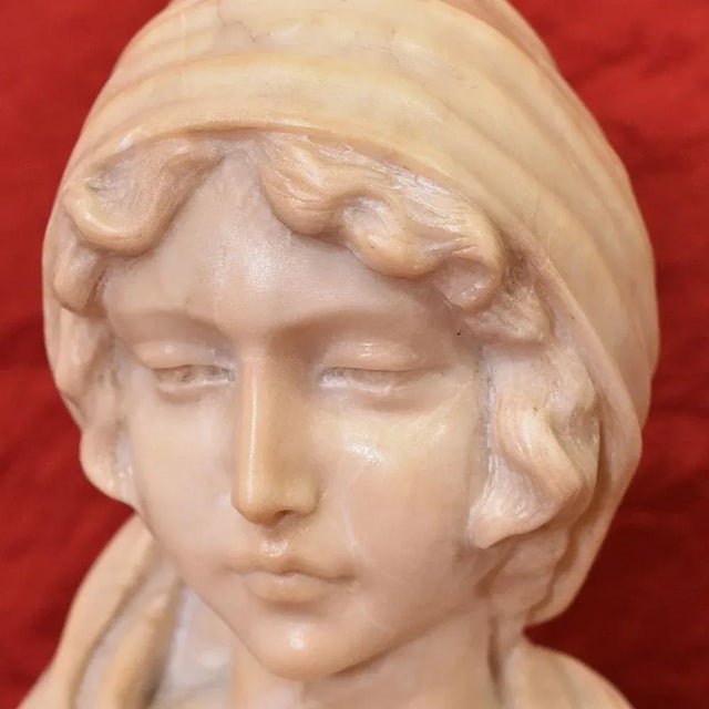 Stone Woman Sculpture, 19th Century, Alabaster For Sale - Image 7 of 10