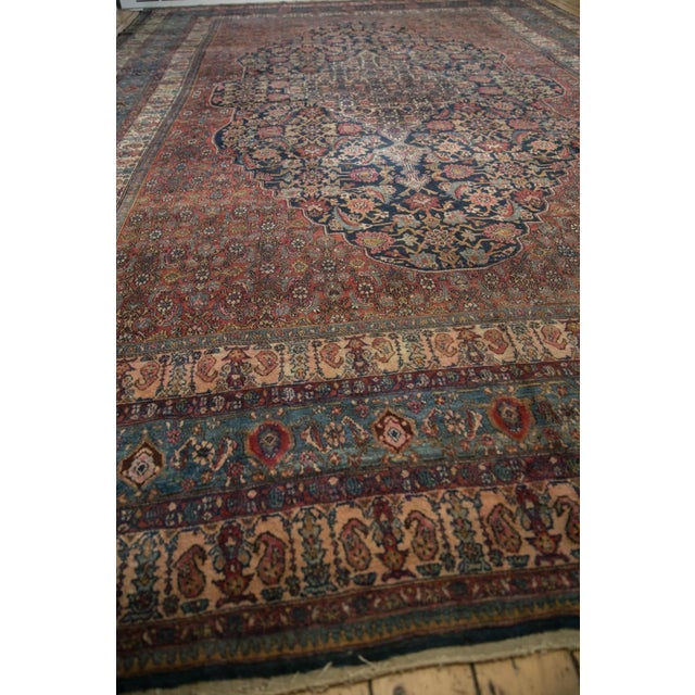 Navy Blue Vintage Bibikabad Carpet - 11'4" X 16'9" For Sale - Image 8 of 12