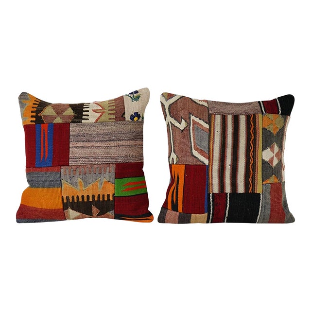 Turkish Patchwork Pillow - A Pair For Sale