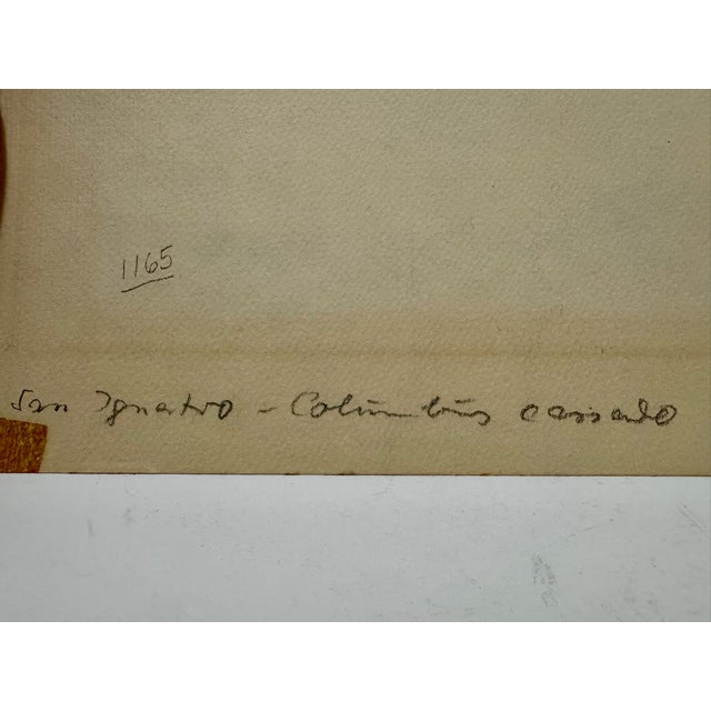 Henry Emil Salloch Original Watercolor on Paper San Ignacio, Columbus. For Sale In Atlanta - Image 6 of 8
