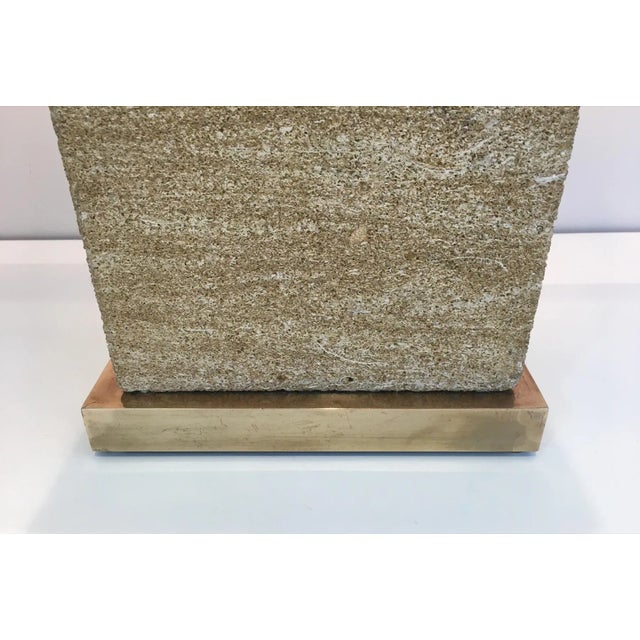 1970s Reconstituted Stone and Brass Adjustable Table Lamp French, circa 1970 For Sale - Image 5 of 13