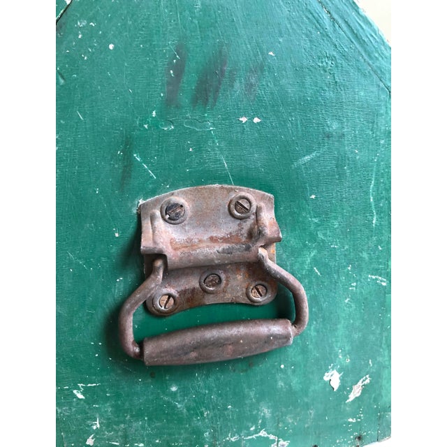 Green Vintage Rustic Painted Green Wood Tool Box For Sale - Image 8 of 10