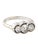 Antique estate 14K white gold pinky band ring featuring 3 old European cut round diamonds totaling 0.4 carats. This...