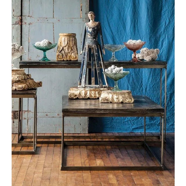 Matthew Izzo Home Parquet and Brass Coffee Table For Sale - Image 4 of 4