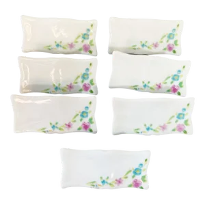 Vintage Porcelain Place Cards /Chopstick /Cutlery Support Holder Set of Seven