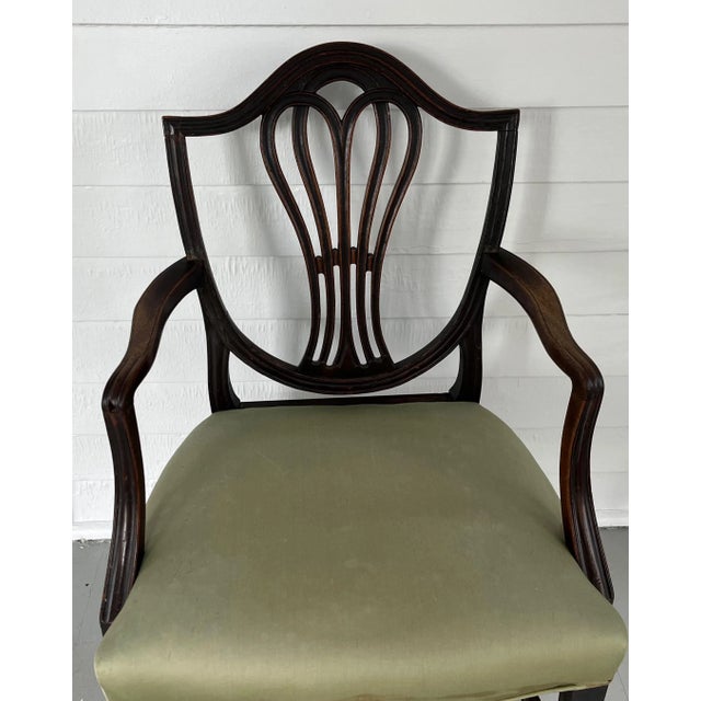 Antique Early 19th Century American Federal Ribbon Back Mahogany Arm Chair For Sale - Image 4 of 13