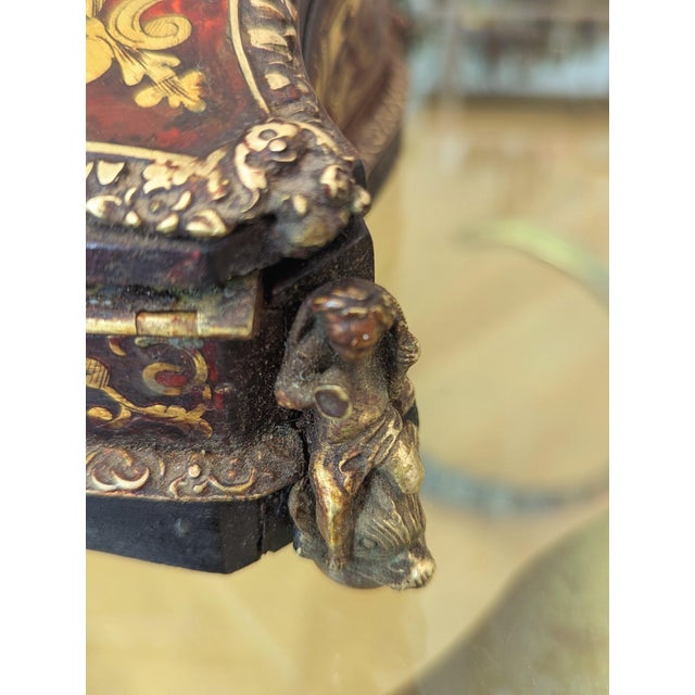 Bronze Antique 19th-Century French Napoleon III Inkwell | Gilt Bronze & Ebonized Wood For Sale - Image 8 of 11