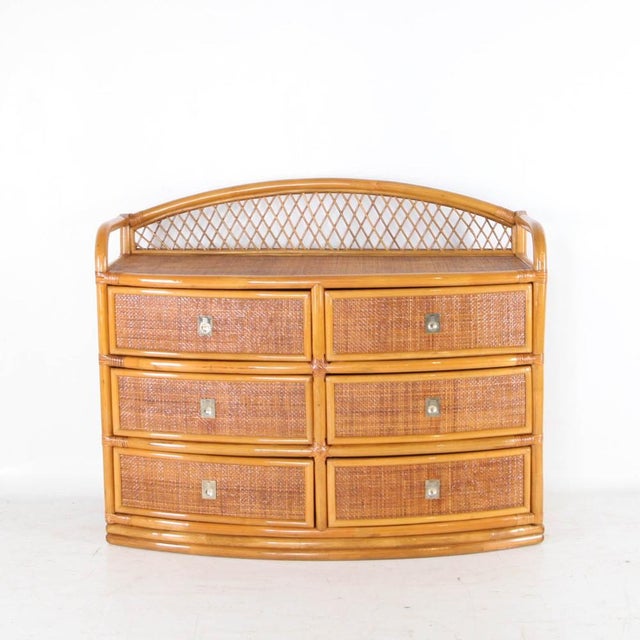 Vintage Rattan Chest of Drawers, 1970s For Sale - Image 4 of 16