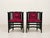 1920s Hungarian Secessionist Lounge Armchairs in Burgundy Velvet with Black Lacquered Frames, 1920s, Set of 2 For Sale - Image 5 of 5