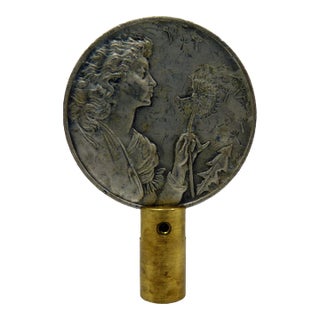 Late 20th Century French Lamp Finial Larousse Commemorative Medallion For Sale