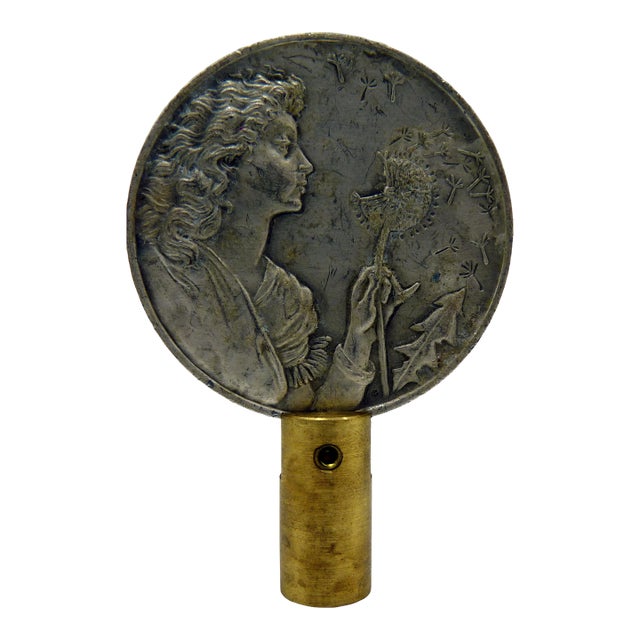 Late 20th Century French Lamp Finial Larousse Commemorative Medallion For Sale