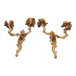 Pair Early 20th Century Bronze Gilt E.F. Caldwell Sconces
