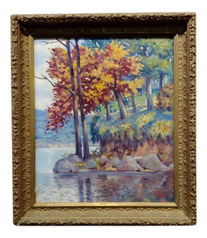 Simon Michael -Bent of the Brazos,Texas State Park C.1942 -Oil Painting