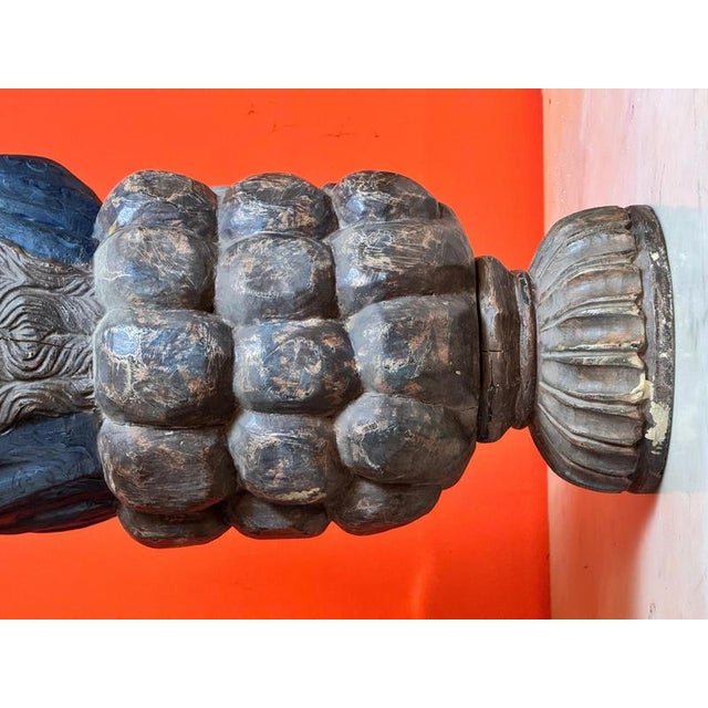 Spanish Virgin and Child in Polychrome Wood on Cloud with Cherubs For Sale - Image 6 of 12