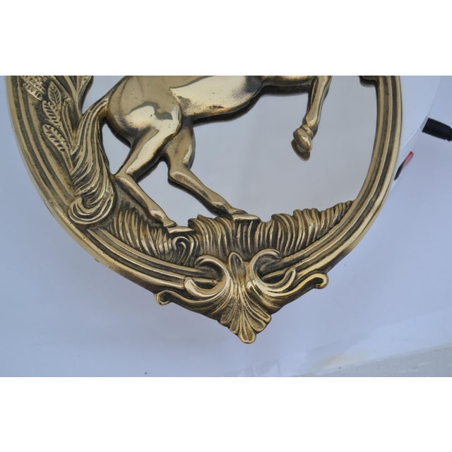 1970s Solid Brass Unicorn Mirror For Sale - Image 4 of 11