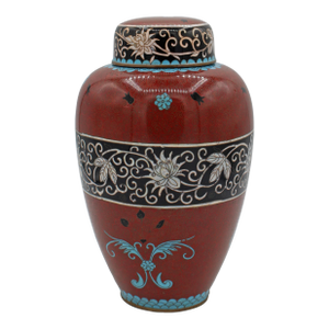 Circa 1890-1912 Chinese Qing Dynasty Cloisonné Covered Jar