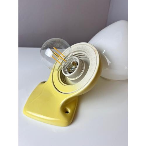 White Model 6030 Wall Lamp in Yellow by Sigvard Bernadotte for Ifö For Sale - Image 8 of 11