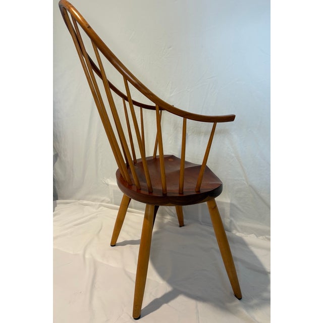 1980s Thos Moser Shaker Cherry Continuous Arm Chairs (2) For Sale - Image 5 of 14