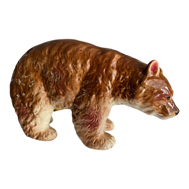 1940's Nippon Yoko Boeki Porcelain American Bear Statue For Sale