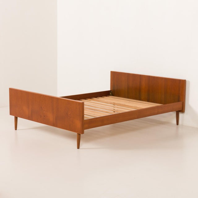 Mid-Century Modern Mid-Century Danish Teak Double Bed in the style of Hans J. Wegner, 1960s For Sale - Image 3 of 12