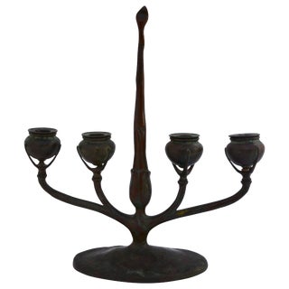 20th Century Louis Tiffany Bronze Candlestick For Sale