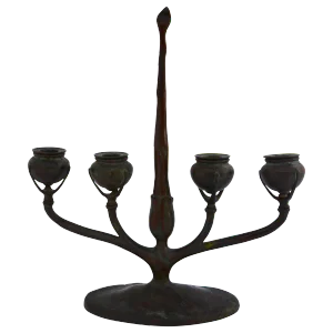 20th Century Louis Tiffany Bronze Candlestick