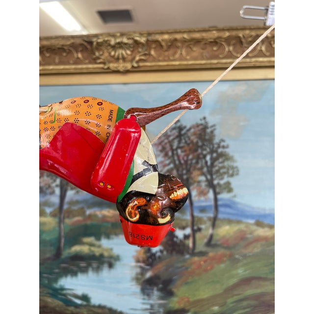 Japanese Vintage Mid-Century Tin Acrobat Monkey Toy Ms218 Made in China For Sale - Image 3 of 13