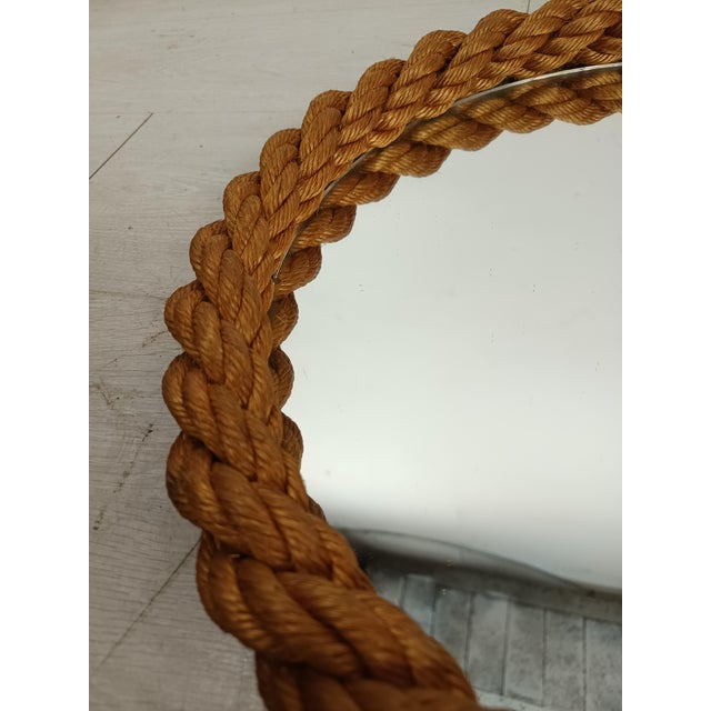 Vintage Rope Mirror by Adrien Audoux & Frida Minet, 1950s For Sale - Image 8 of 11