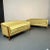 Pair Curved Mid-Century Modern Sofas / Settees Labeled John Stuart, Walnut Irwin Furniture Company settees or loveseats...