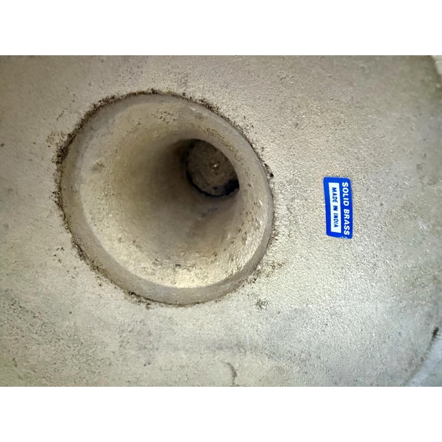 1960’s Extra Large Etched Solid Brass Fluted Vase For Sale In Denver - Image 6 of 6