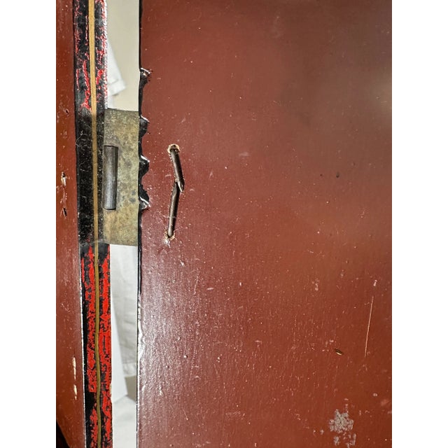 Ruby Red Pair Vintage Chinese Red Lacquer Table Cabinets. For Sale - Image 8 of 12