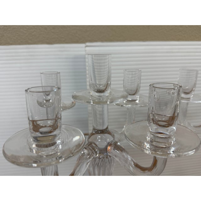 Transparent Crystal Taper Candelabras, Pair For Sale - Image 8 of 12