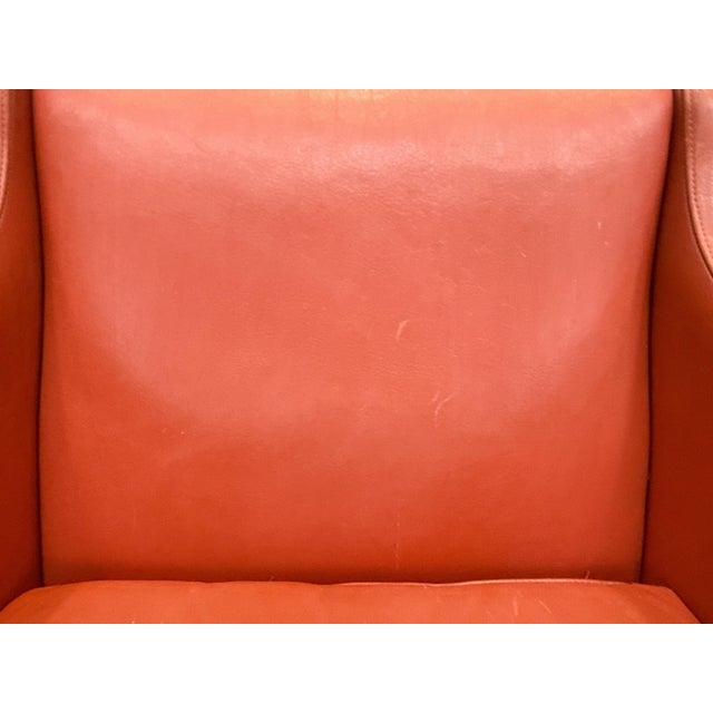 Danish Modern Leather & Beech Lounge Chairs in the Style of Børge Mogensen - A Pair For Sale - Image 10 of 17