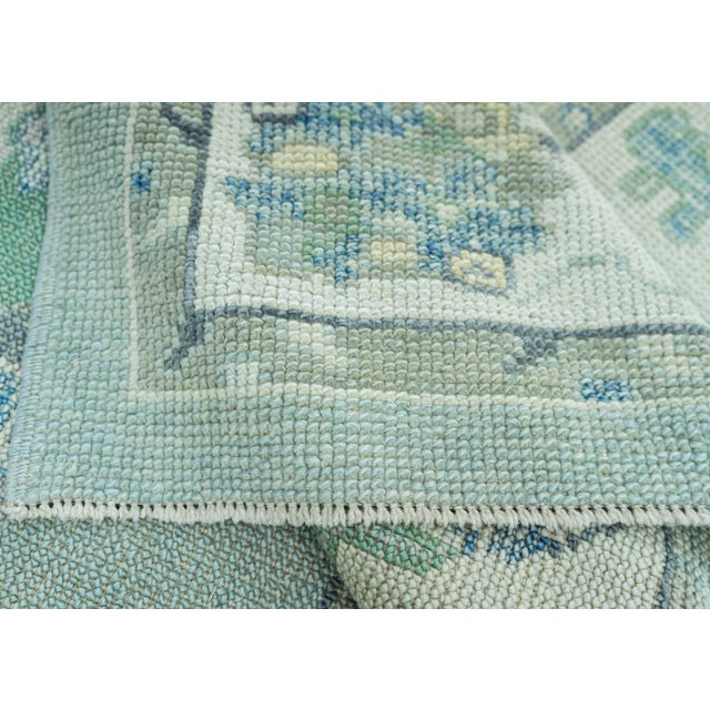 Green Turkish Oushak Rug 4'3" x 6'1" #19166 For Sale - Image 8 of 8
