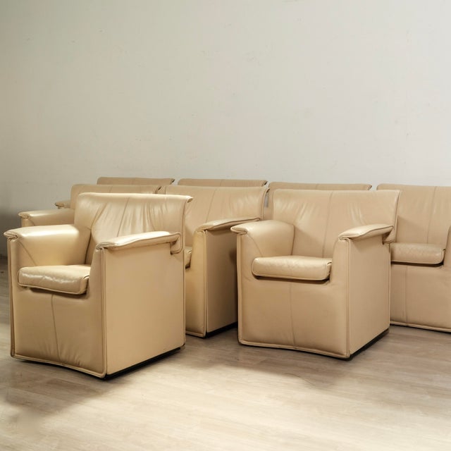 Modern Office Chairs Lauriana by Afra and Tobia Scarpa B&b Italia for B&b Italia / C&b Italia, 1970s, Set of 8 For Sale - Image 3 of 18