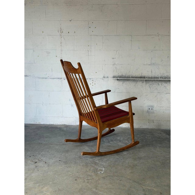 In Style of Eg Møbler Razorblade Oak Rocking Chair Danish Mid-Century Modern 1960s For Sale - Image 4 of 10