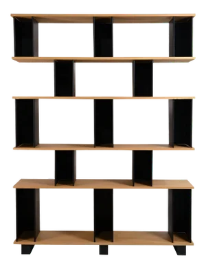Tall 'Horizontale' Black Steel and Oak Shelving Unit by Design Frères