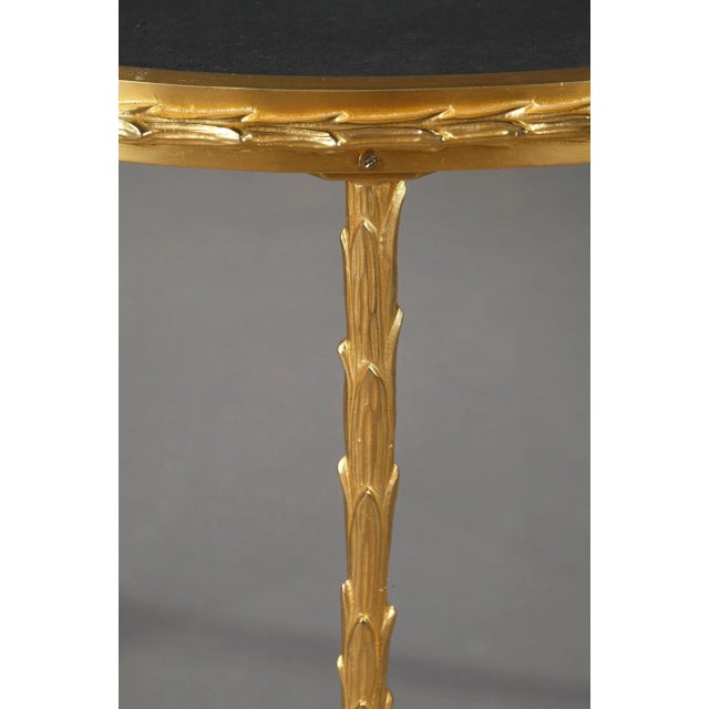 Small Half Moon Table with Bronze Aged Mirror Top from Maison Baguès, 1950s For Sale - Image 11 of 16