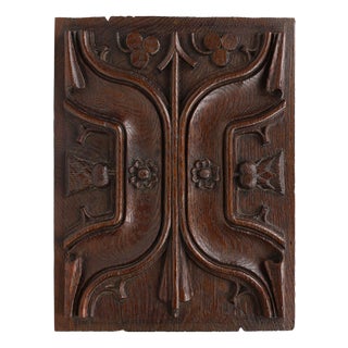 Gothic Sculpted Panel in Oak, Belgium, 16th Century For Sale
