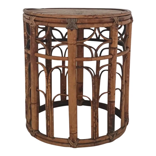 1950s Vintage Bamboo Side Table For Sale